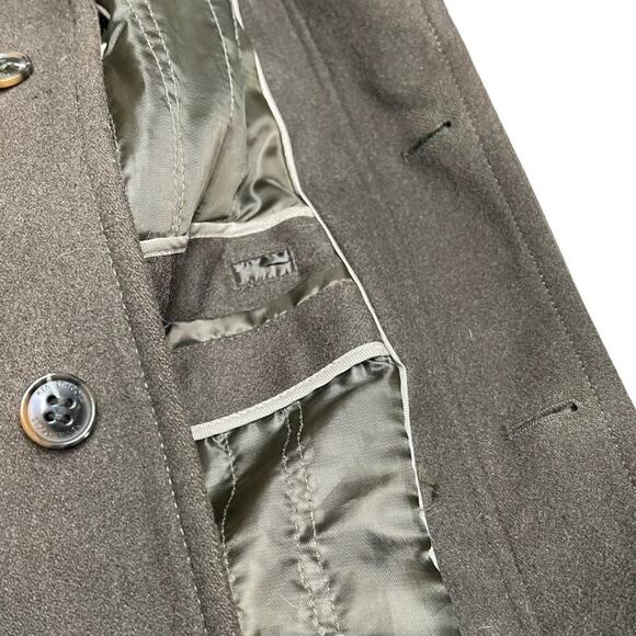 KENNETH Cole Mens Green Wool Blend Coat with Collar Small - Picture 5 of 10